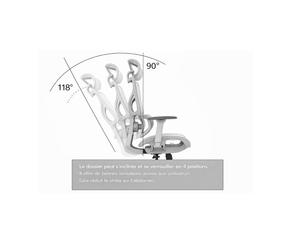 Fauteuil ergonomique avec accoudoirs réglables – Confort intensif & prévention TMS