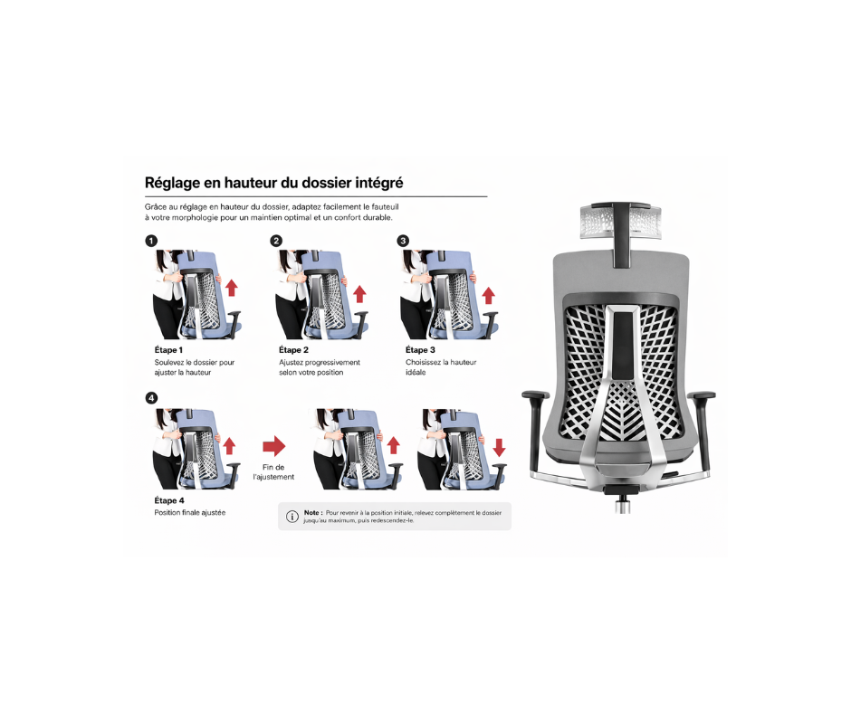 Fauteuil ergonomique direction haut de gamme – Performance, posture & confort exécutif