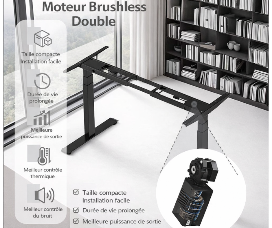 Bureau Assis-Debout Électrique Double Moteur – Ergonomie & Performance