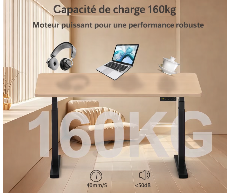 Bureau Assis-Debout Électrique Double Moteur – Ergonomie & Performance