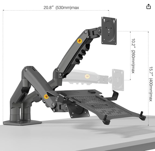 support double écran+portable  ergonomique