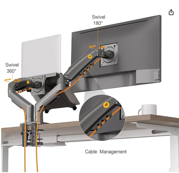 support double écran+portable  ergonomique