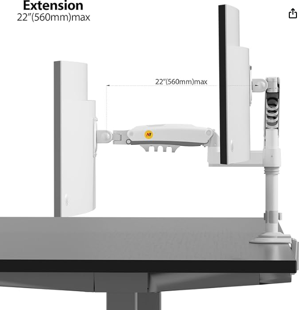 Support Écran Ergonomique NB North Bayou H180 – Bras Articulé Réglable Haute Performance
